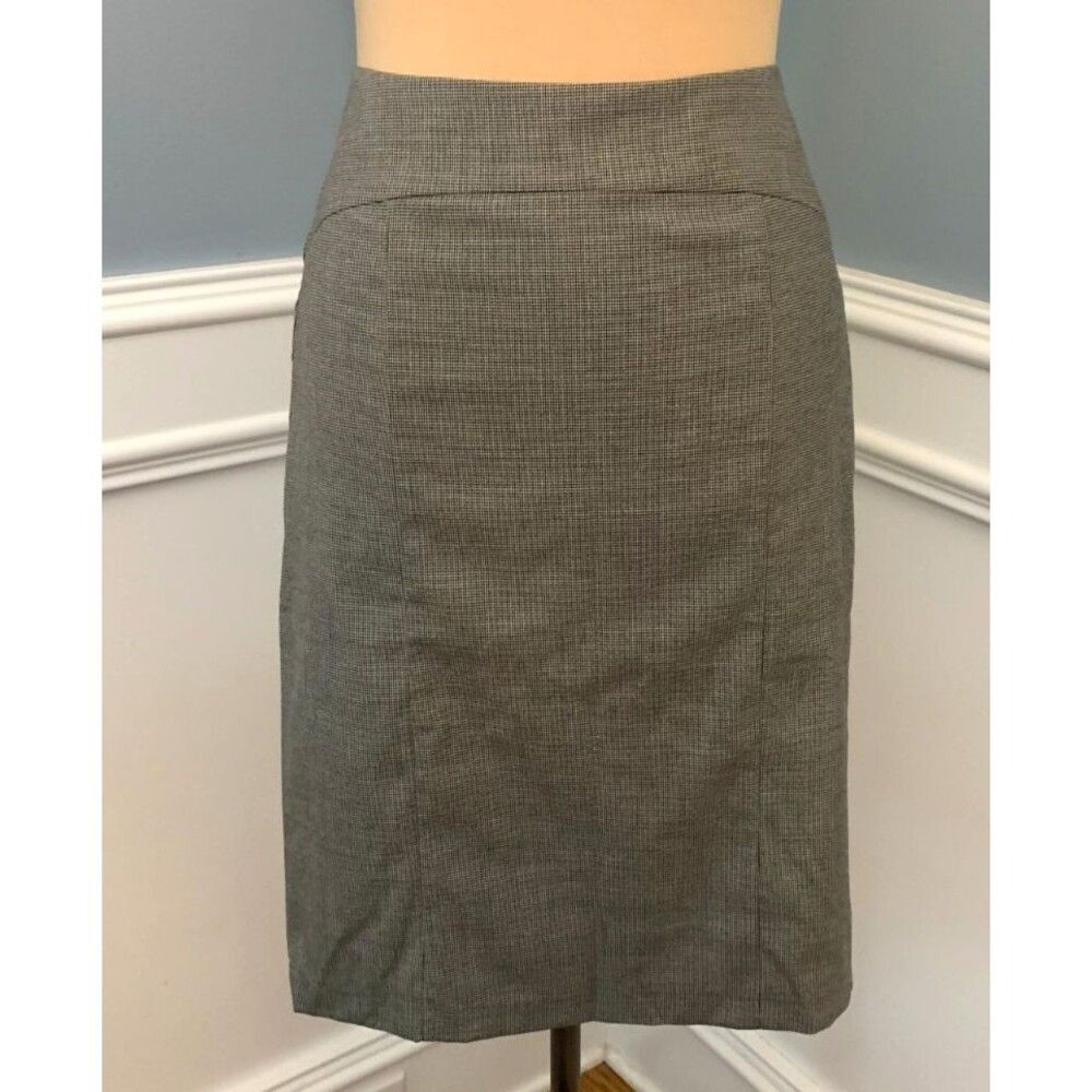 Benetton Pencil Skirt Womens 8 (IT 44) Houndstooth Lined Preppy Office Academia